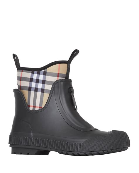 burberry rain boots flinton|Burberry Women's Flinton Check Rain Booties.